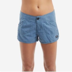NWT Pelagic Steel Blue Womens Shorts with Black Button Size 4